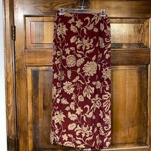 Jones New York 100% silk wrap around midi skirt